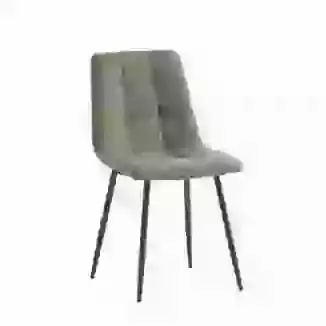 Padded Fabric Dining Chair with Black Metal Legs (Sold in Pairs)